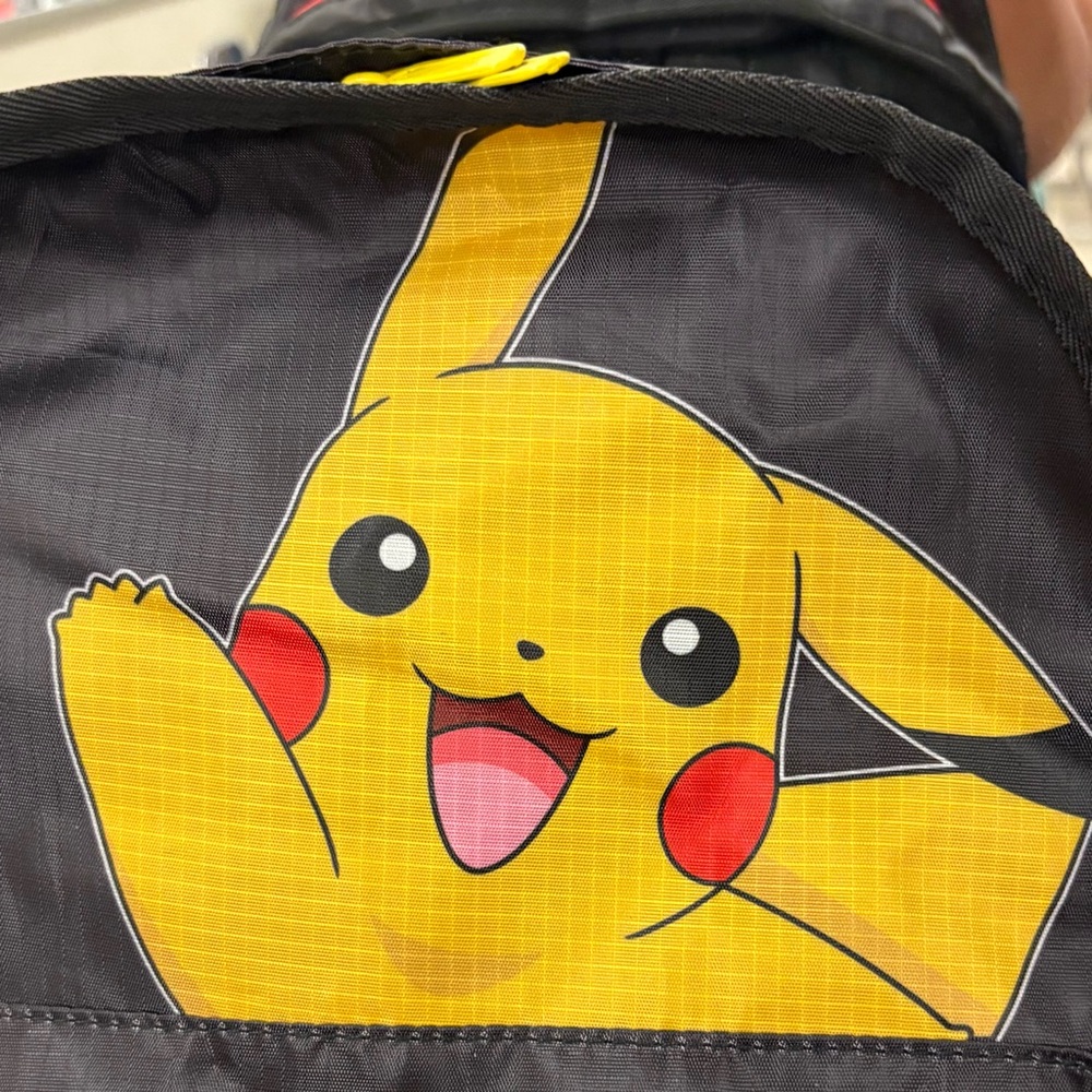 Pikachu Black Backpack with Red Poke Ball Charm Coin Pouch - Picture 3 of 13